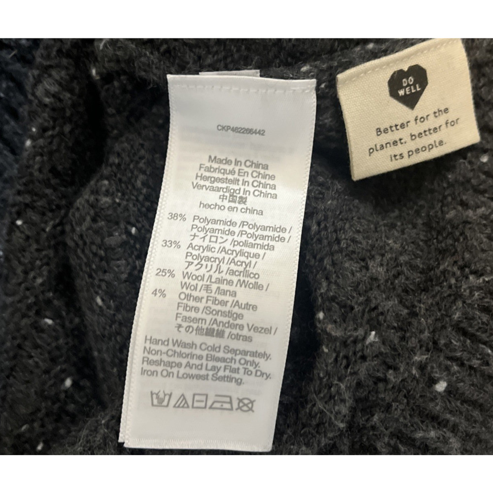 Madewell Belmont Donegal Mock Neck Sweater Medium Gray Classic Layering - Picture 8 of 10